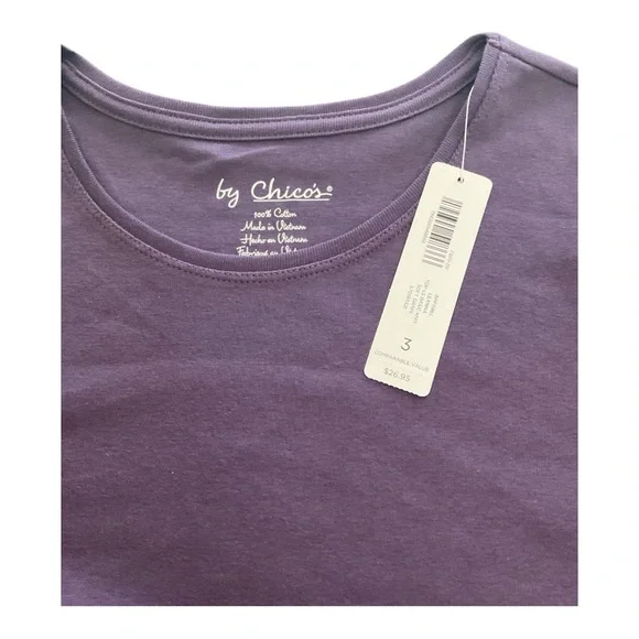 Chico’s Long Sleeve Knit Tee in Purple - Size 3 (US 16) - Picture 3 of 7